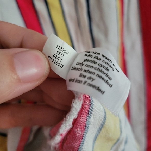 Lane Bryant Multi-colored Striped Square Neck Top Size 16 - Picture 6 of 7